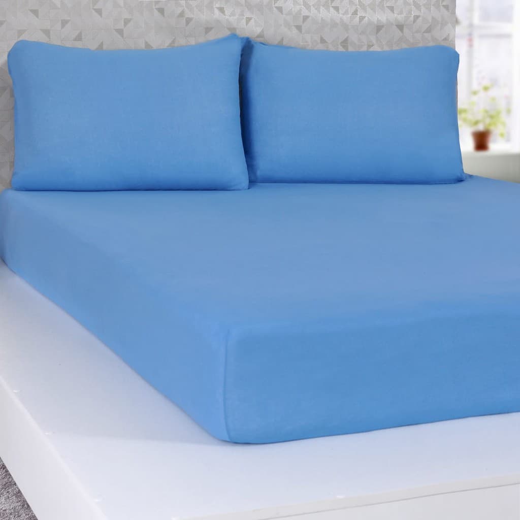 Lençol Avulso Serena Malha Queen Azul 100% Algodão