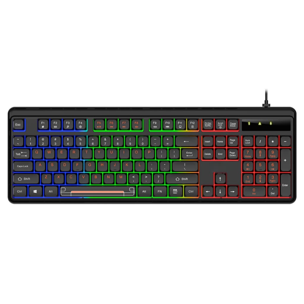 Teclado Multimídia iluminação Rgb Teclas Tipo Chocolate Silenciosa USB PC