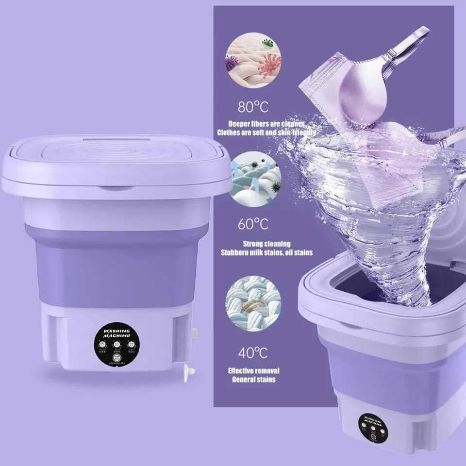 Mini Máquina de Lavar Roupas Centrifuga Dobrável Portátil Moderna Para Roupas Pequena Envio Imediato