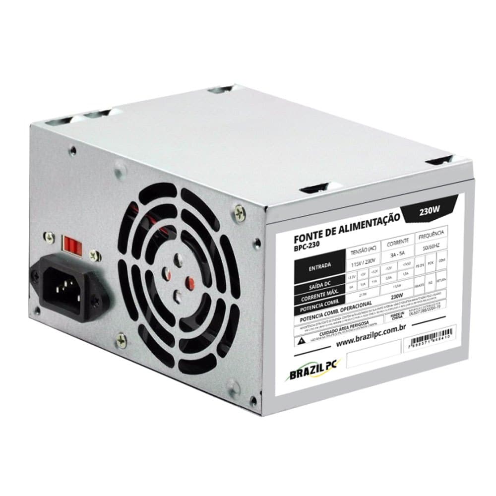 Fonte De Alimentação Brazilpc, 230w, Real, Atx, 24 Pinos, Bpc-230v1.2