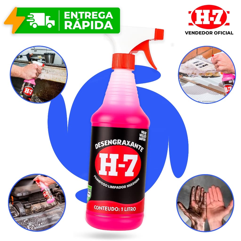 Desengraxante H7 Original Removedor Multiuso H-7 Uso Domestico, Automoveis e Geral