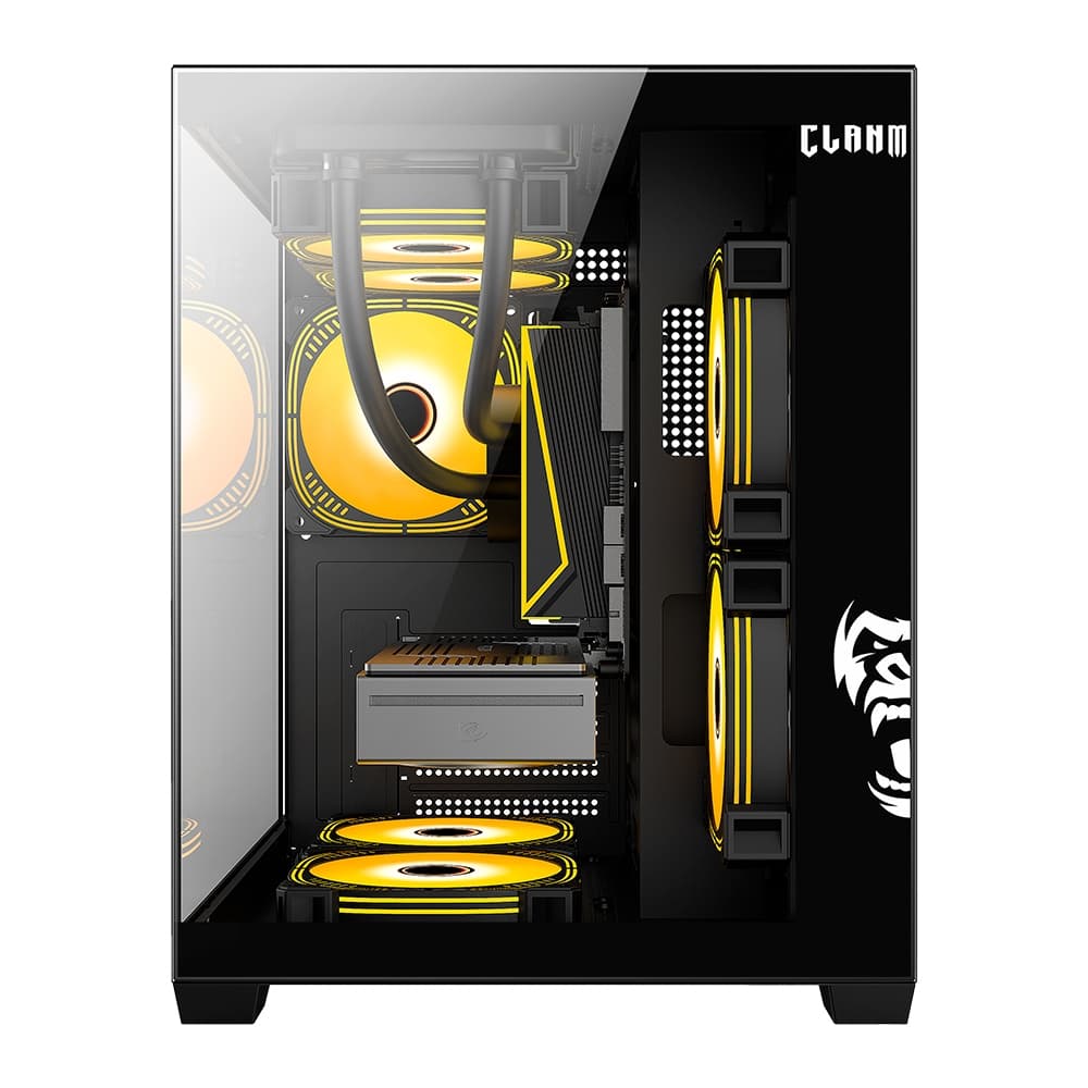 GABINETE GAMER NIGHT GRODD LATERAL DE VIDRO AQUÁRIO CLANM + 3 COOLER FAN EURUS ARGB 4PIN CLANM