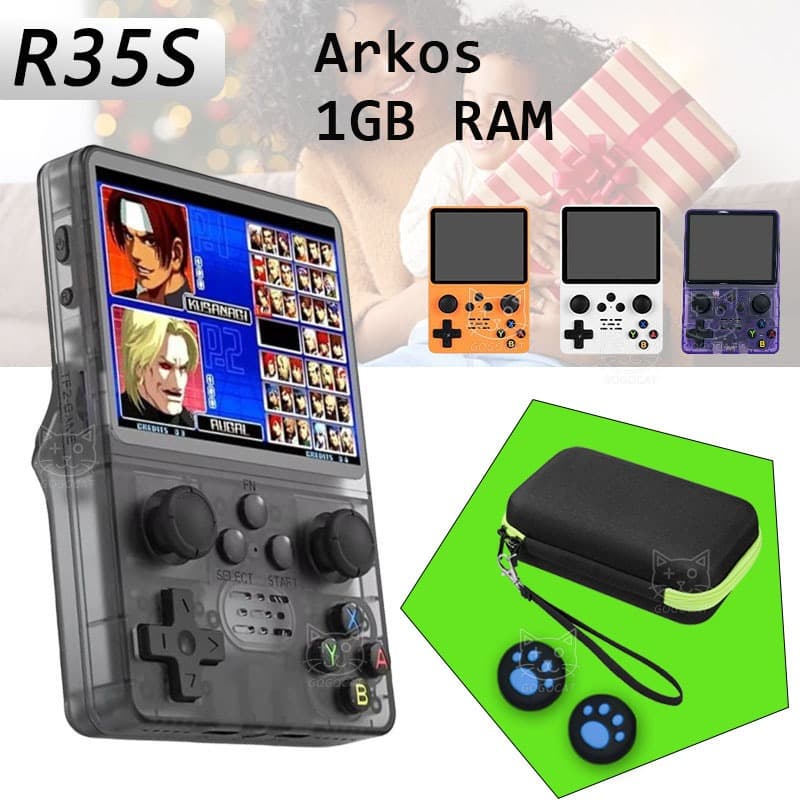 R35S Arkos Vídeo Game Portátil Retrô SUPORTA ATÉ DREAMCAST E PSP N64 Mini Console R36S 39000　jogo
