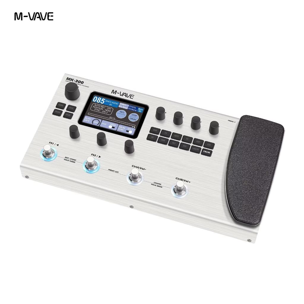 Guitarra eléctrica M-VAVE MK300 com vários pedais de efeitos, simulador de amplificador neural, ciclo de 300s, bateria