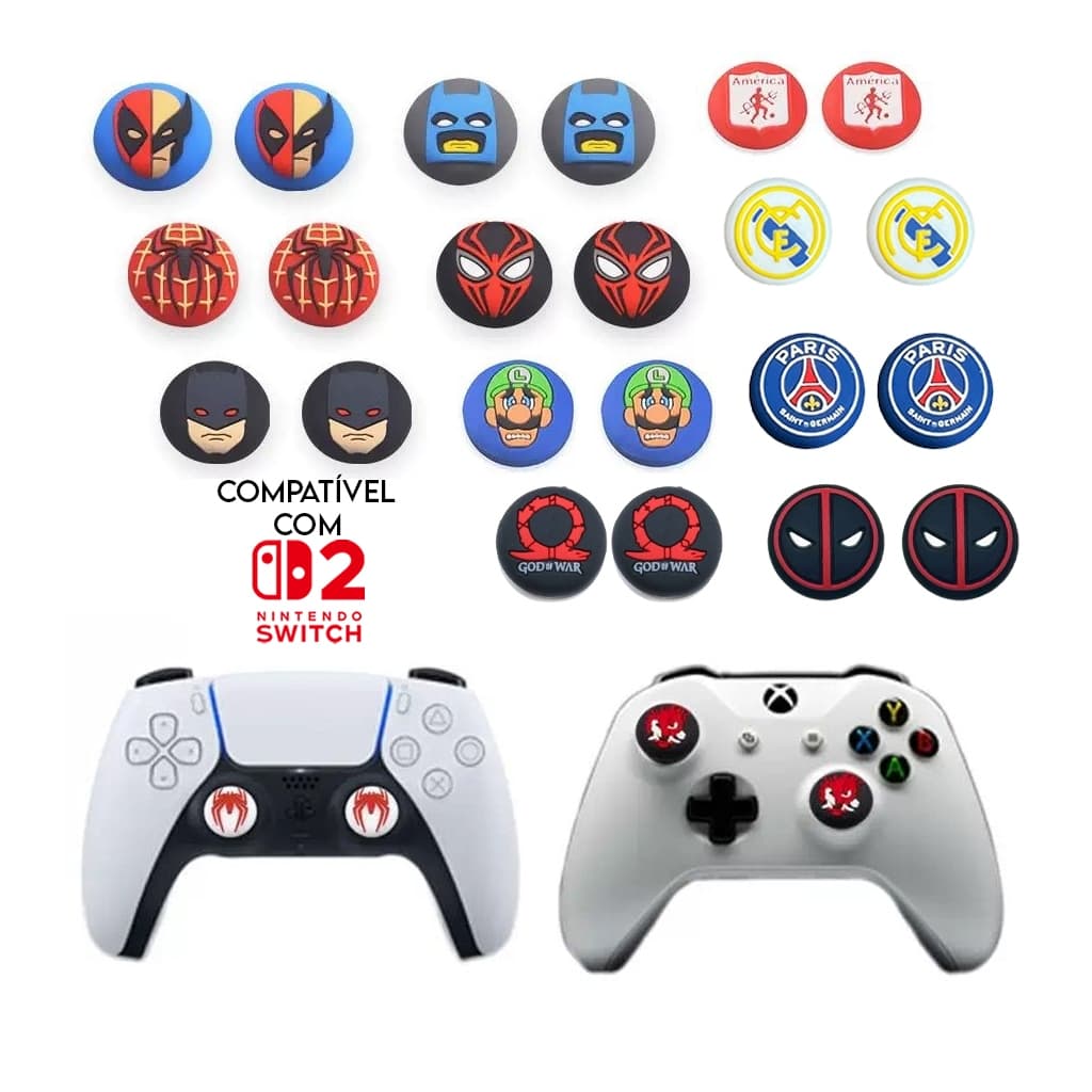 (D) Par de Grip Premium para controle Ps3,Ps4, Ps5, Xbox One, Xbox X/S, Switch 2 Ótima qualidade, Envio imediato