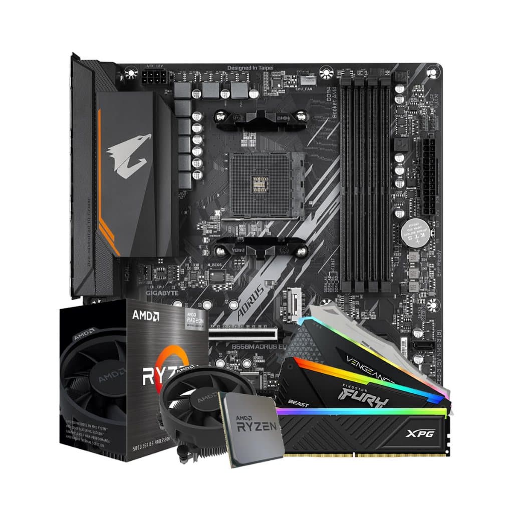 KIT UPGRADE GAMER AMD RYZEN 5, B550M AORUS ELITE MONTADO E ATUALIZADO C/NF