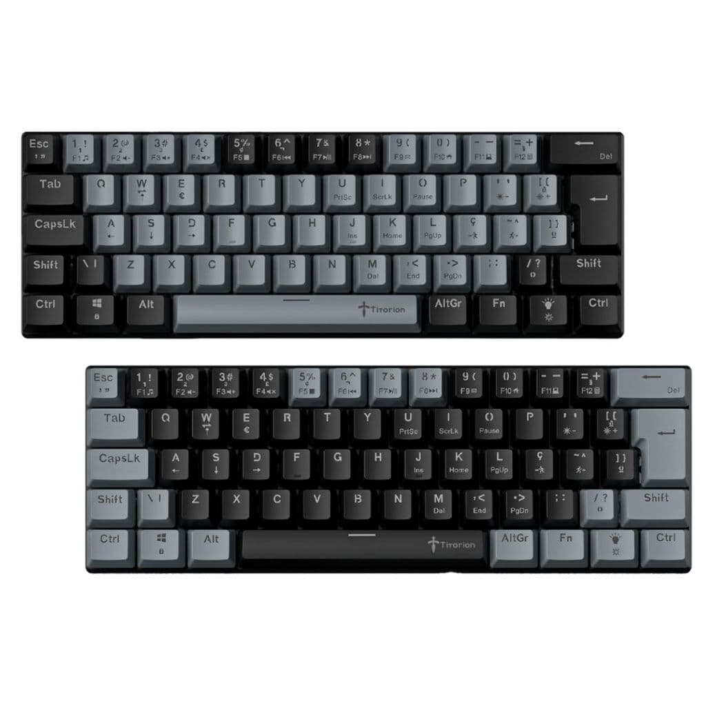 Teclado Mecânico Gamer Teclado Computador Cinza 60% Hot Swap Switch Bronw Red ABNT2 USB Titorion