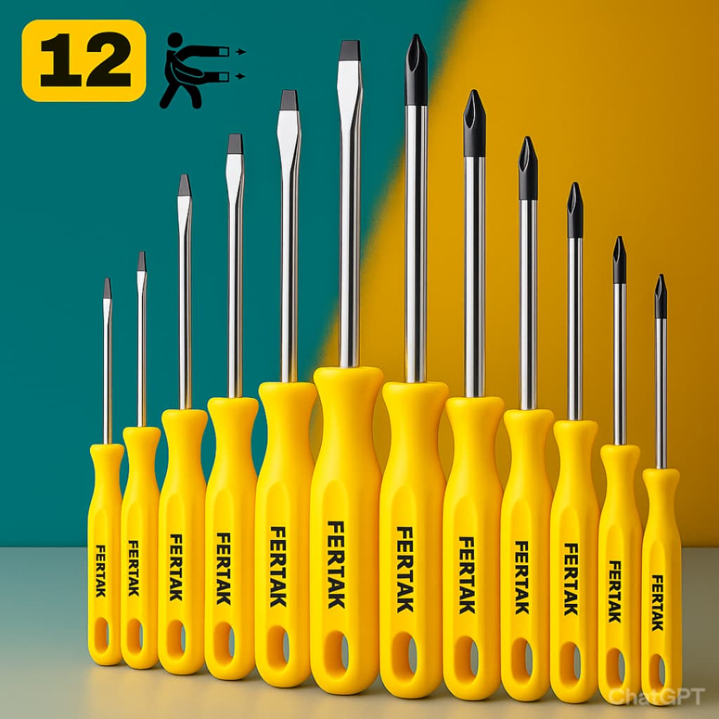 KIT 12 Chaves De Fenda E Philips Conjunto Peças Profissionais Imã Magnética Promoção.