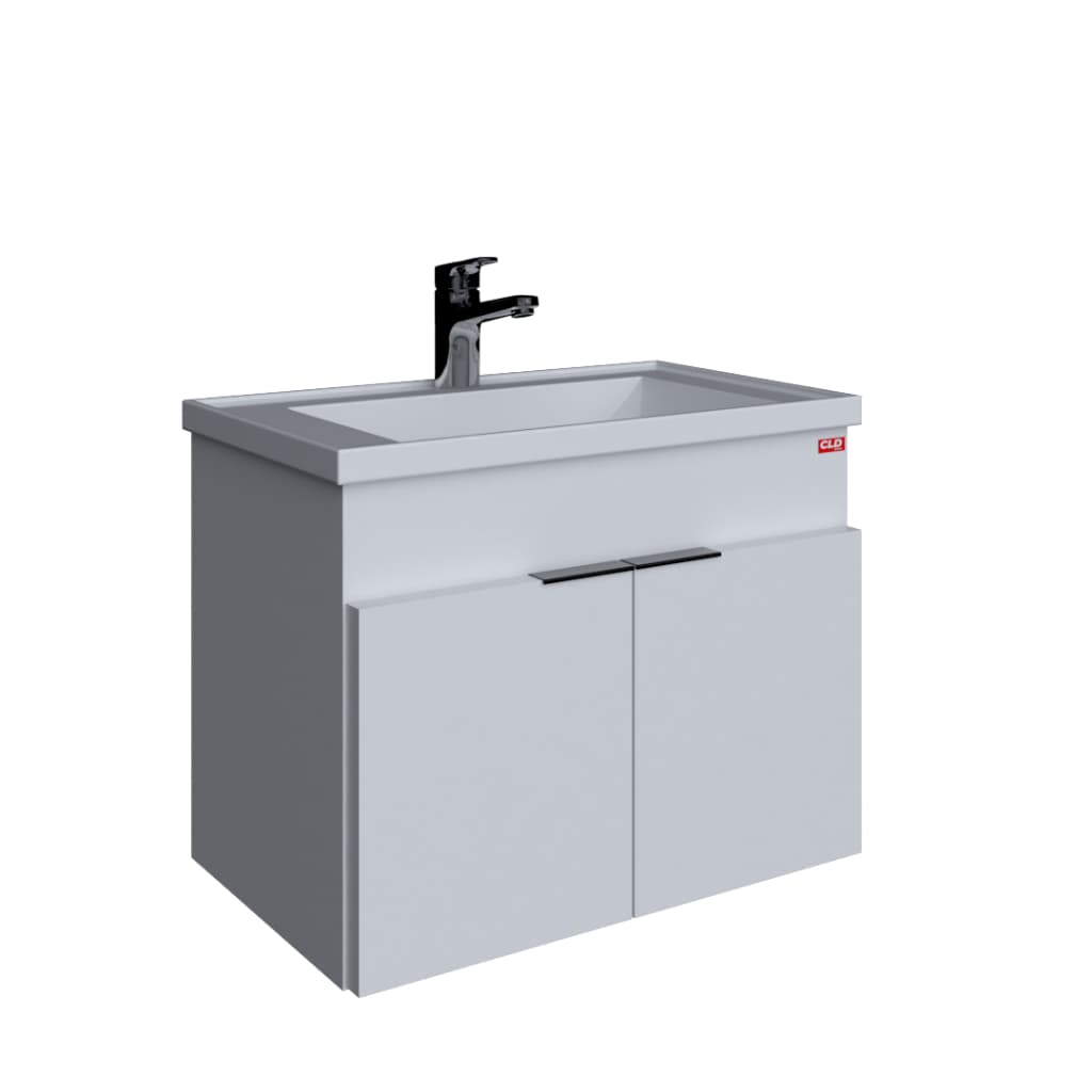 Gabinete Banheiro Madeira Pia Mármore Sintético 60cm MDF CLD 0106