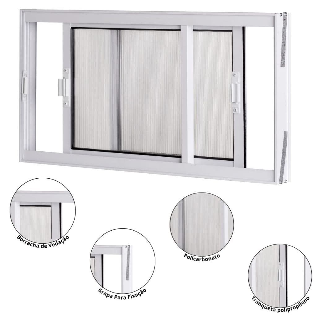 Janela 2 Folhas de Correr Vitro de Aluminio Vários Tamanhos Para Todos os Ambiente