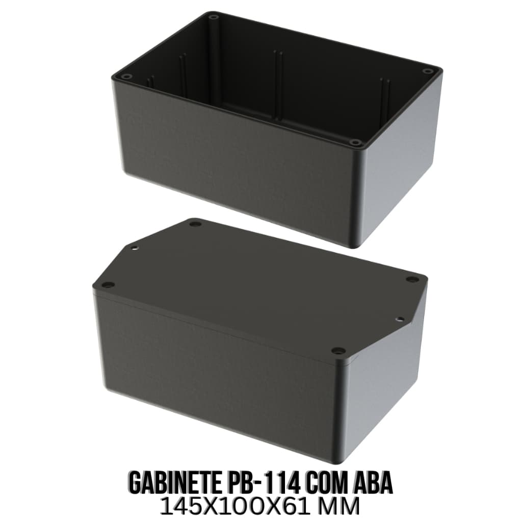 Gabinete Plástico Pb-114 Com Aba Caixa Para Projetos Eletrônicos 145x100x61mm 5020-A