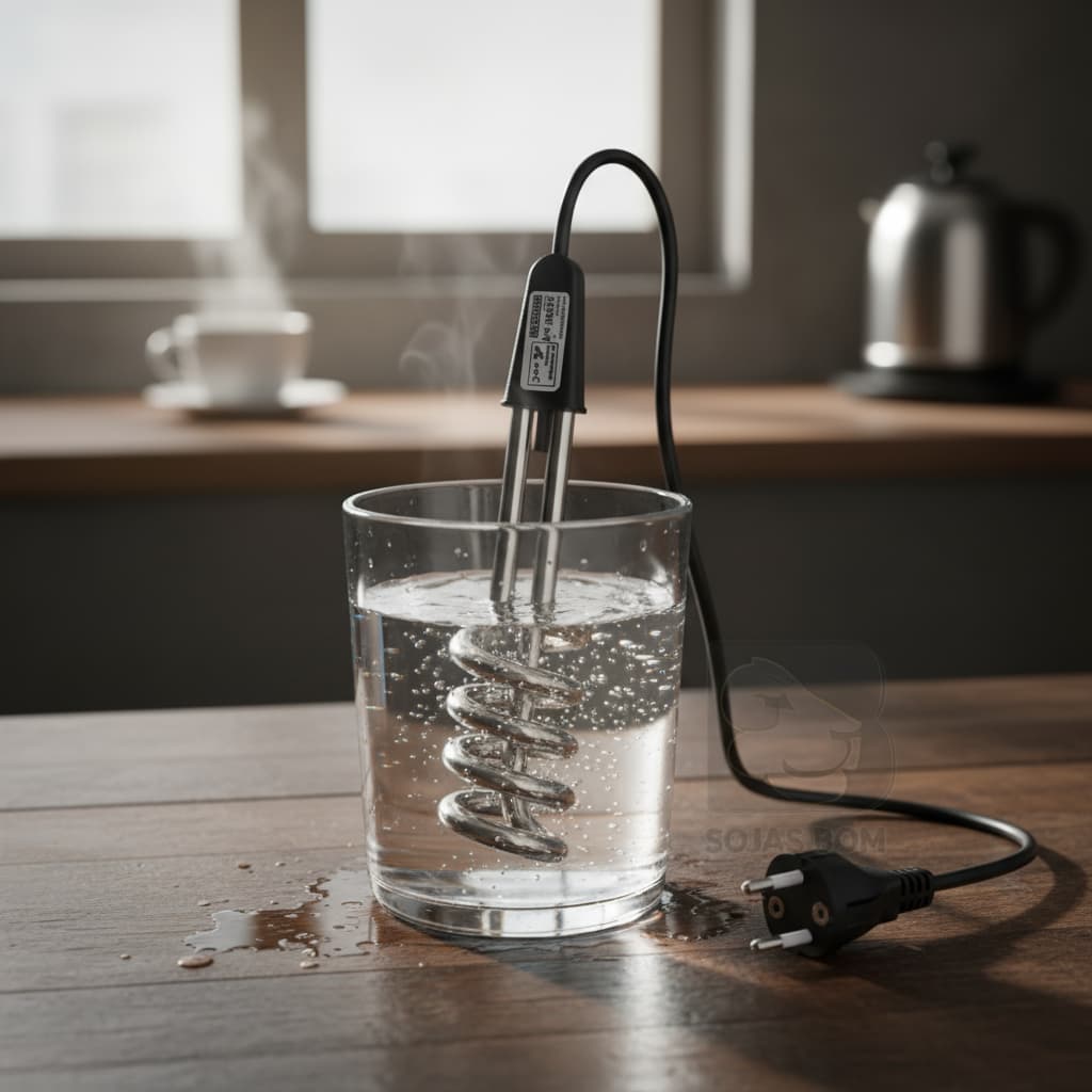 Ebulidor Aquecedor Elétrico De Água 500W Rabo Quente Ferve Aquece Rápido Mergulhão Original