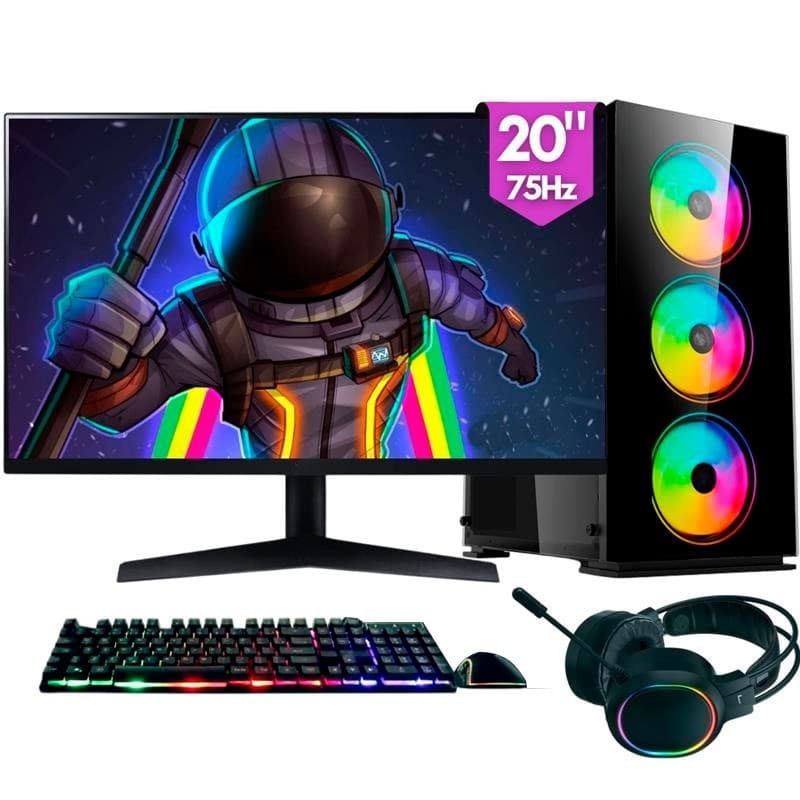 Computador Gamer completo 2Eletro RGB, Intel Core i5, 16GB, SSD 512GB, Monitor 20" - PG2E-1011RG
