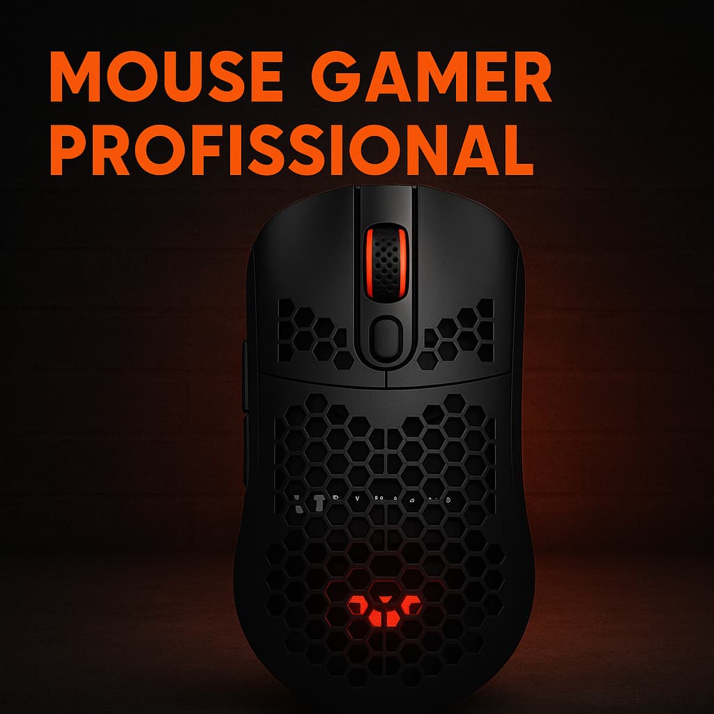 Mouse Gamer Super Leve RGB 10000DPI AVAGO 3525 8 Botões Omron USB Nylon Preciso Promoção
