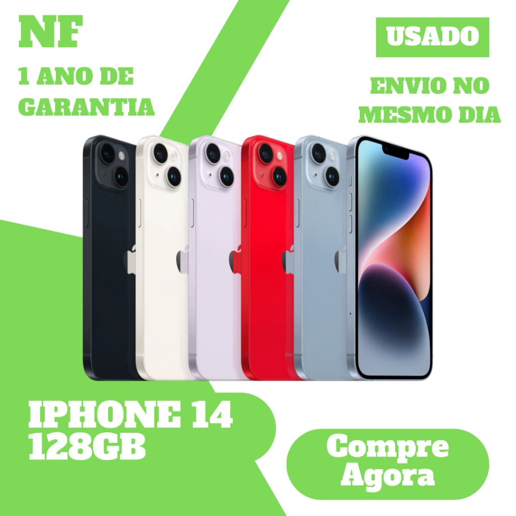 Usado: Apple iPhone 14 14 Plus 128GB 256GB Desbloqueado 1 Ano De Garantia