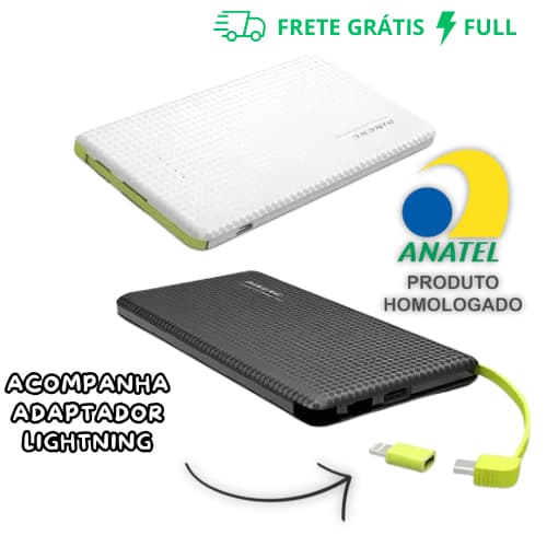 CARREGADOR PORTÁTIL POWER BANK UNIVERSAL 10.000MAH E 5.000MAH