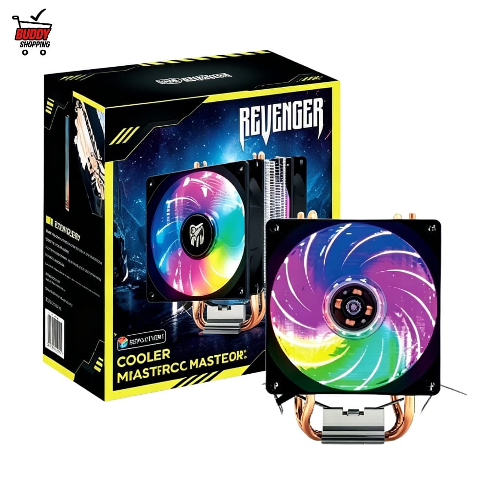 Cooler para Processador Fan Duplo 2100 RPM RGB TDP 120W Cooler CPU Hidraulico 3 Pinos