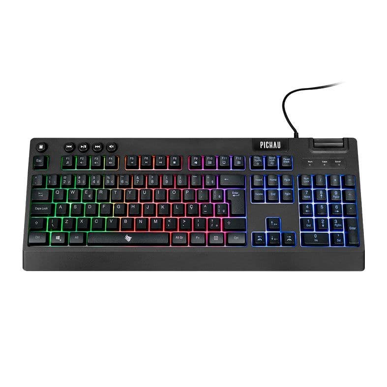 COMBO GAMER PICHAU NETUNO 4X1, TECLADO ABNT2, MOUSE 8000DPI, MOUSEPAD, HEADSET 50MM, PG-NTN-RBW01