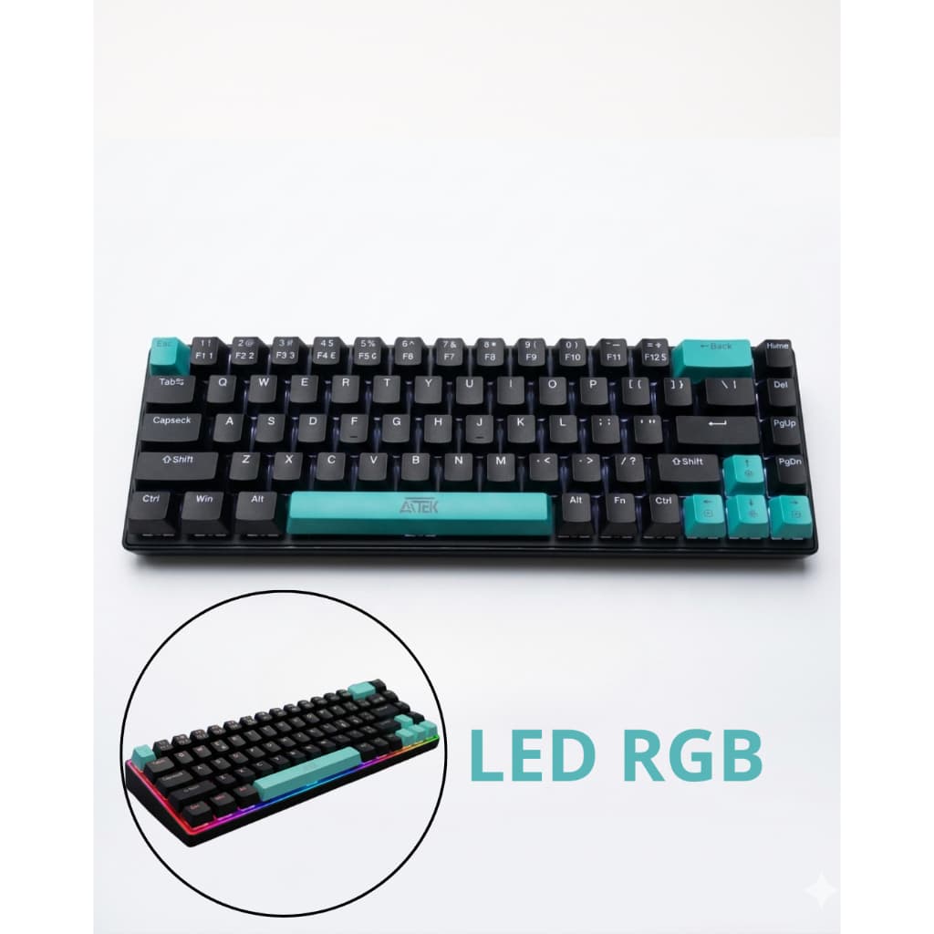 Teclado Mecânico 60% Gamer RGB LED USB para PC Teclado Computador Gamer Mecânico Setup Gamer