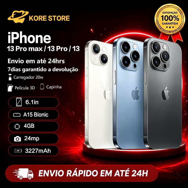 Celular iPhone 13 / 13 Pro / 13 Pro Max 128GB/256GB 5G 100% Original Desbloqueado Bateria 100%(VITRINE)
