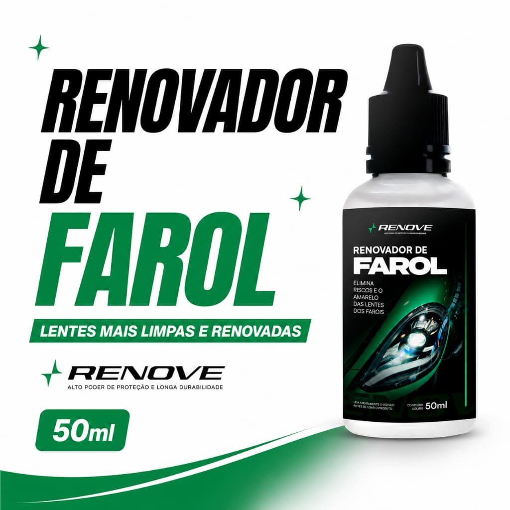 Renovador de Farol + Estopa – Remove Amarelado e Aspecto Fosco