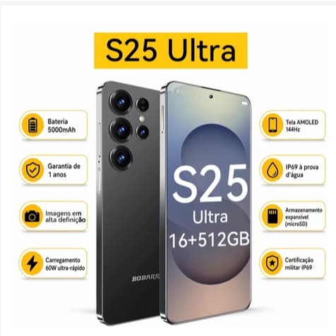 Celular Smartphone S25 ultra s5G 16GB+512GB Tela Grande De 6.78 Polegadas 5000mAh Celular para jogos Cabo de dados