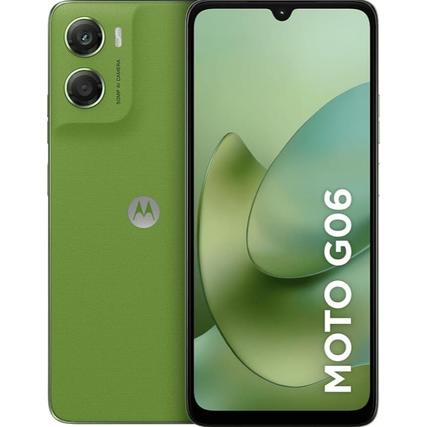 Celular Moto G06 4GB/64GB Dual Sim LTE 6.88" Câmera 50MP Verde e Azul