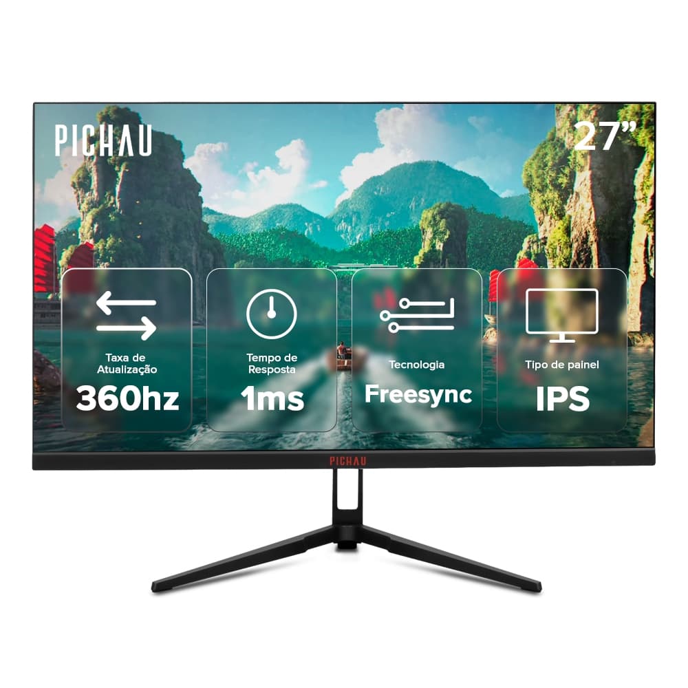 Monitor Gamer Pichau Nexus S362, 27 Pol, IPS, FHD, 1ms, 360Hz, FreeSync, HDMI/DP, PG-NXS362-BL01