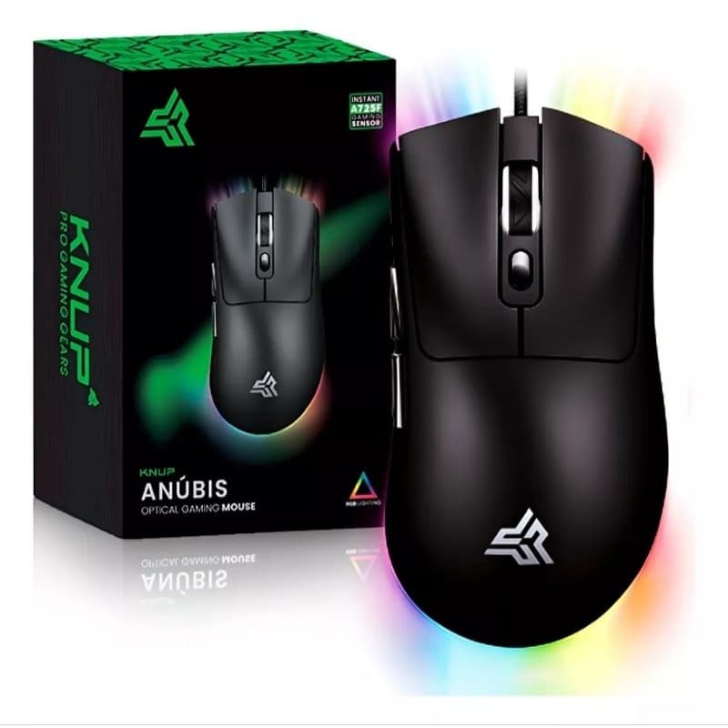 Mouse Gamer Ultra Leve 61g Colmeia Iluminação RGB 7200 DPI Ergonomico Cabo 1.8m 7 Botões