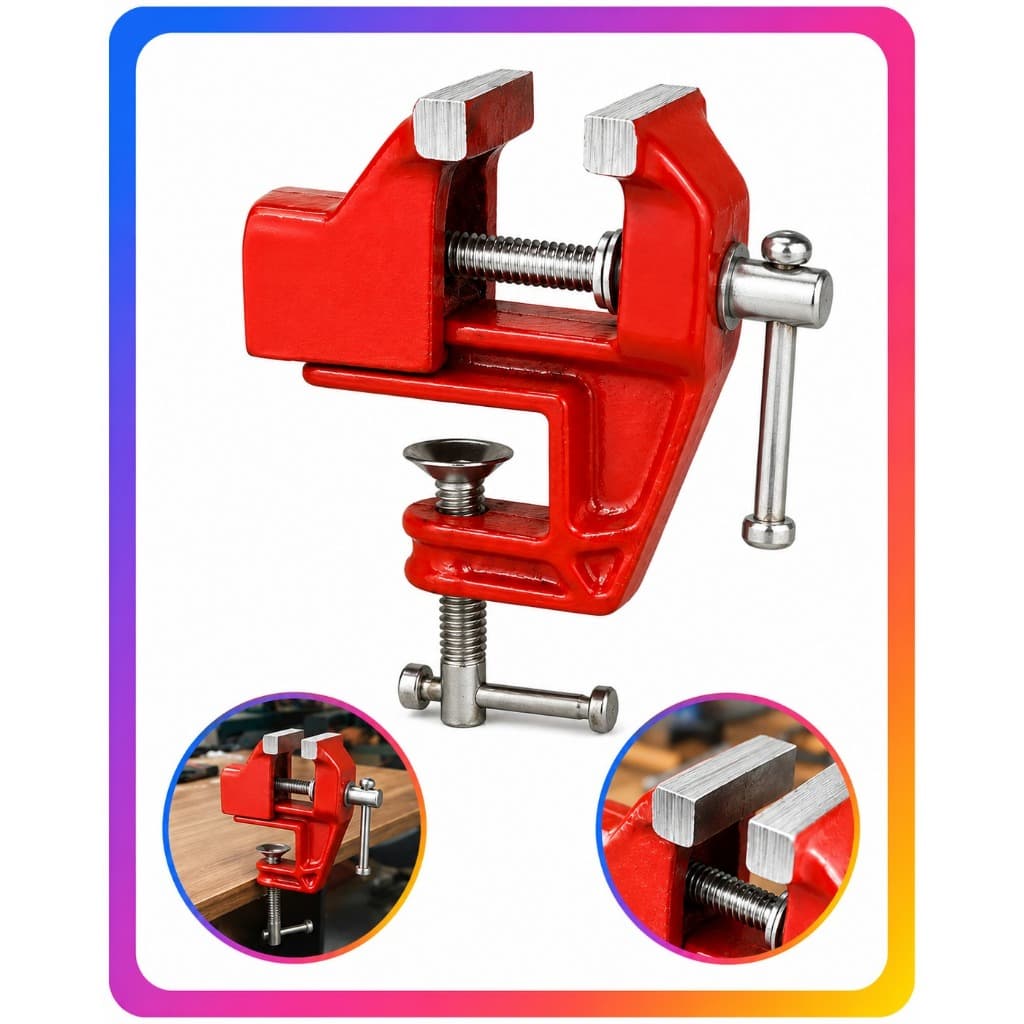 Mini Torno Bancada Profissional Base Fixa Morsa 40mm Aço Reforçado Starfer
