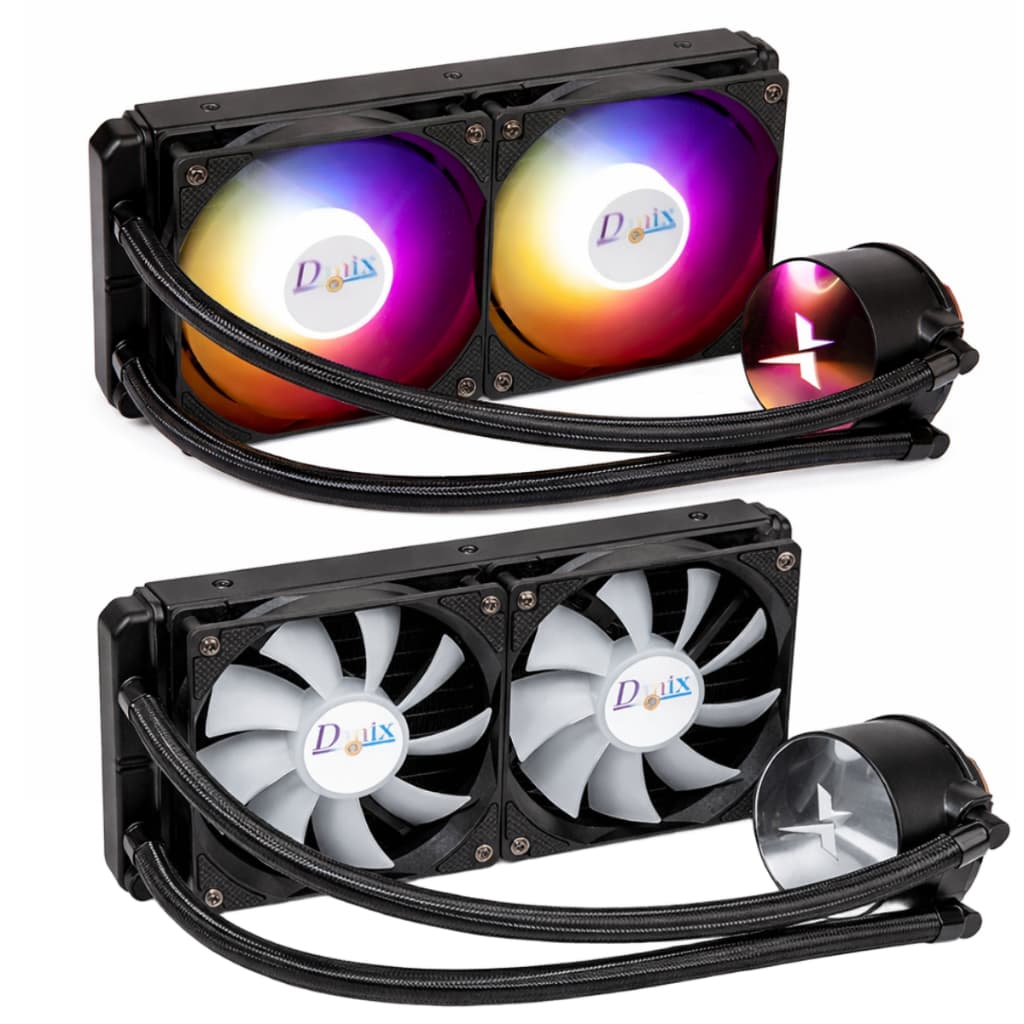 Water Cooler Fan Duplo Rgb 240mm Amd/Intel 1200 1700 X79 X99 1366 2011 1155 1150