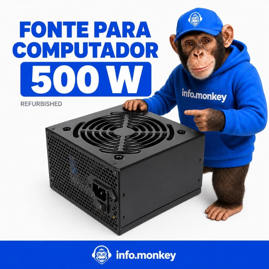 Fonte ATX 24 Pinos 500W Preta - MARCAS VARIADAS