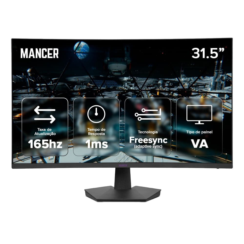 Monitor Gamer Mancer Valak UZ3, 31.5 Pol, VA, Curvo, FHD, 1ms, 165Hz, HDMI/DP, MCR-VLKUZ3-BL01