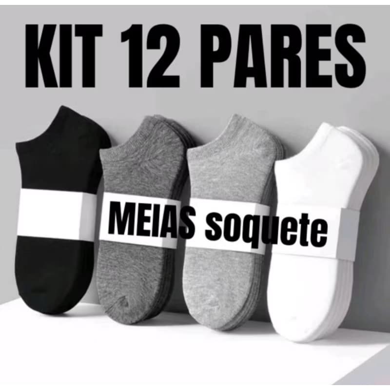 Kits de Meias Soquete Unissex Premium Masculina e Feminina