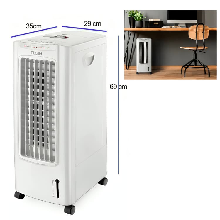 Climatizador Elgin 7,5 Litros Portátil Timer Compartimento Gelo 127V