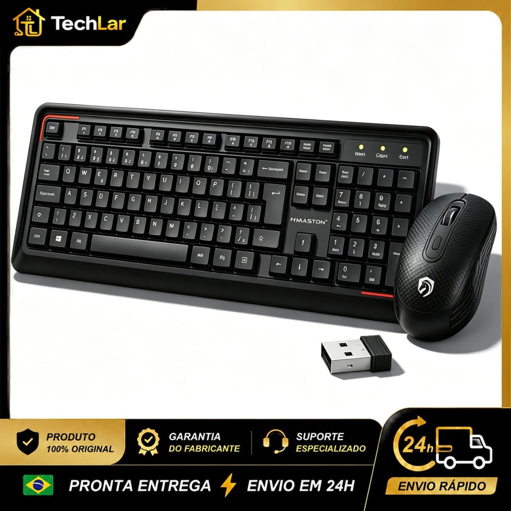 Wireless Keyboard and Mouse Combo, 2.4G USB, Plug and Play, Full Size, Quiet Typing