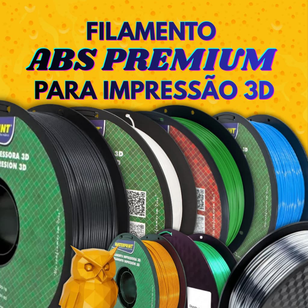 Filamento ABS Premium Masterprint 1Kg 1.75mm Impressora 3D Várias Cores Envio Rápido