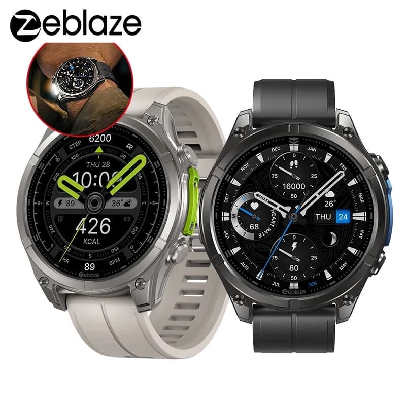 Zeblaze VIBE 8 Smartwatch com Tela AMOLED de 1,43 Monitor de Frequência Cardíaca Pressão Arterial Modos Multiesportivos
