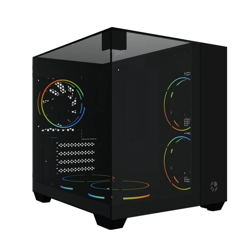 Gabinete Gamer Bluecase Tokyo Aquário mATX Vidro Temperado Dual Chamber Preto