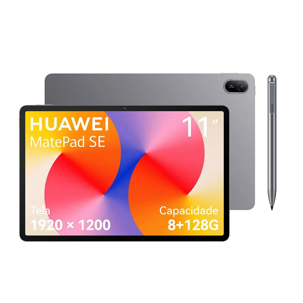Tablet HUAWEI MatePad SE 11 128GB Tela de 11", 8GB RAM, Bateria de 7700 mAh - Cinza