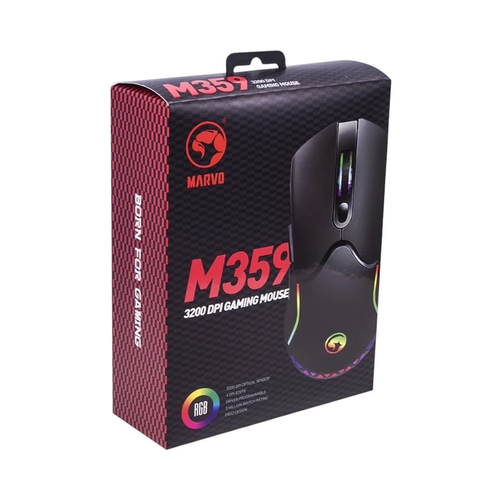 Mouse M359 Marvo Gamer USB PC Notebook Alta Performance 3200dpi
