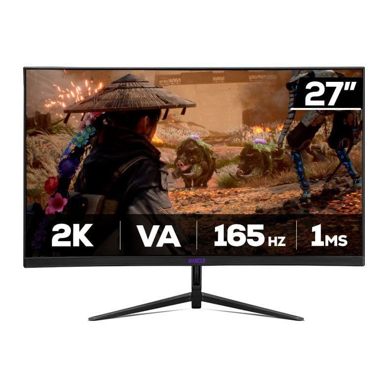 Monitor Gamer Mancer Valak VX5S, 27 Pol, VA, Curvo, 2K, 1ms, 165Hz, HDMI/DP, MCR-VLKVX5S-BL01
