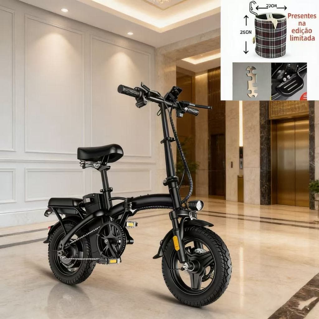 Bicicleta Elétrica NUDA Dobrável | Design Moderno | Durabilidade Garantida | A Melhor Opção para Viagens e Compras!