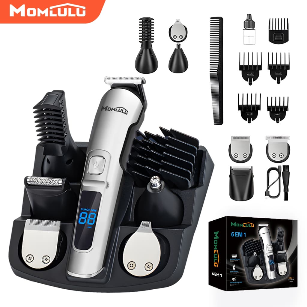 12 Em 1 Barbeador Eletrico Masculino Sem Fio Máquina De Barbear E Aparador Pelos Para Nariz Corpo Rosto E Bigode Bivolt