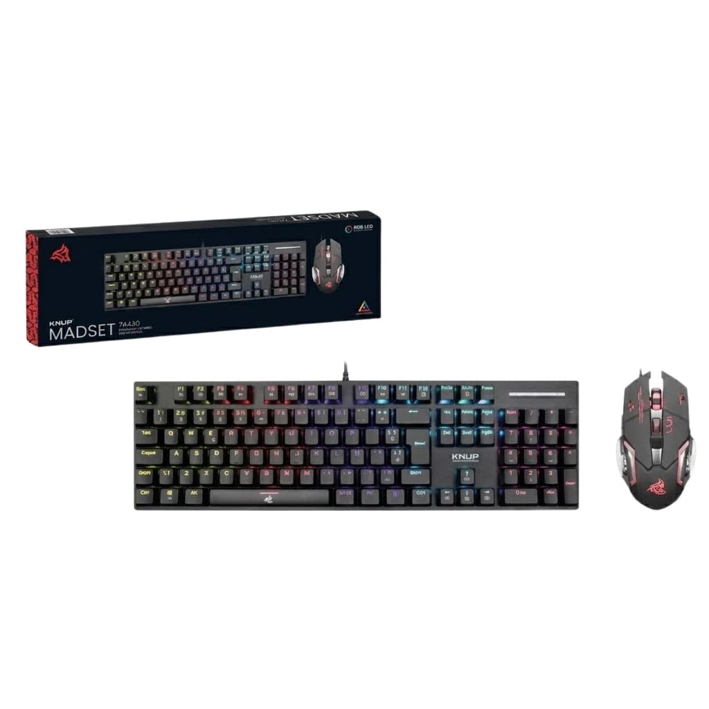 Kit Gamer Knup KP-TE131 Switch Outemu Blue Mouse 3600 DPI 6 Botoes
