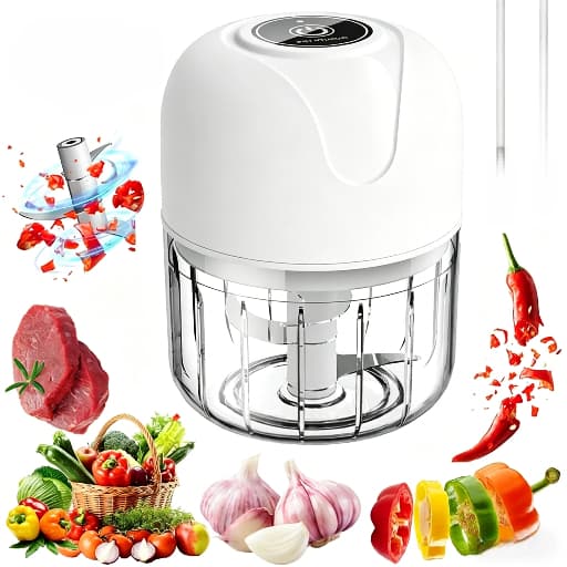 Mini Processador Triturador Sem Fio Elétrico 250ML De Alimentos Para Legumes Alho Gengibre