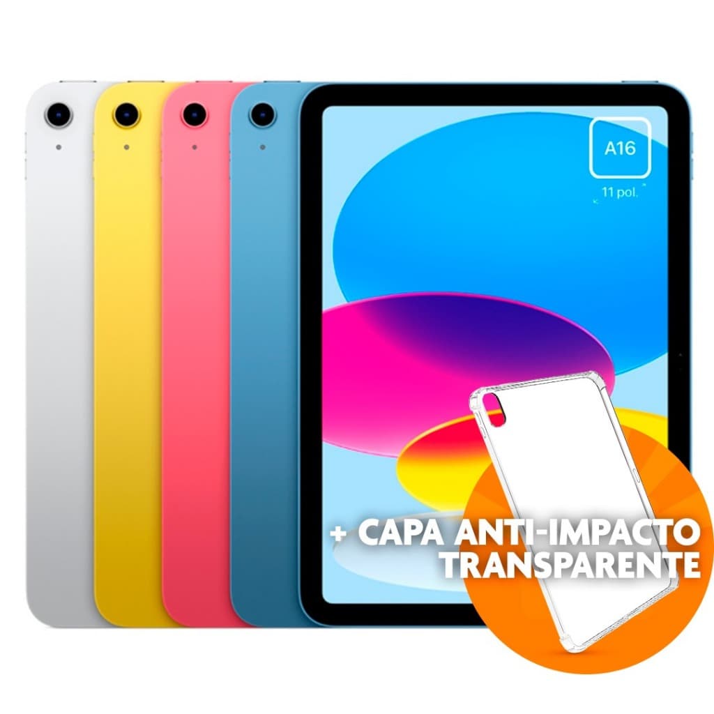 Tablet Apple iPad 11ª Geração A16 128GB Wi-Fi 10,9" + Capa TPU Transparente Lacrado