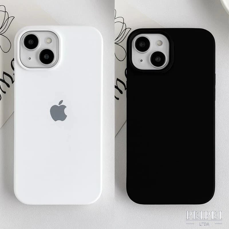 Capa Capinha Silicone Aveludada Cor PRETO BRANCO Para iPhone XR 11 12 13 14 15 16 17 PRO MAX PLUS