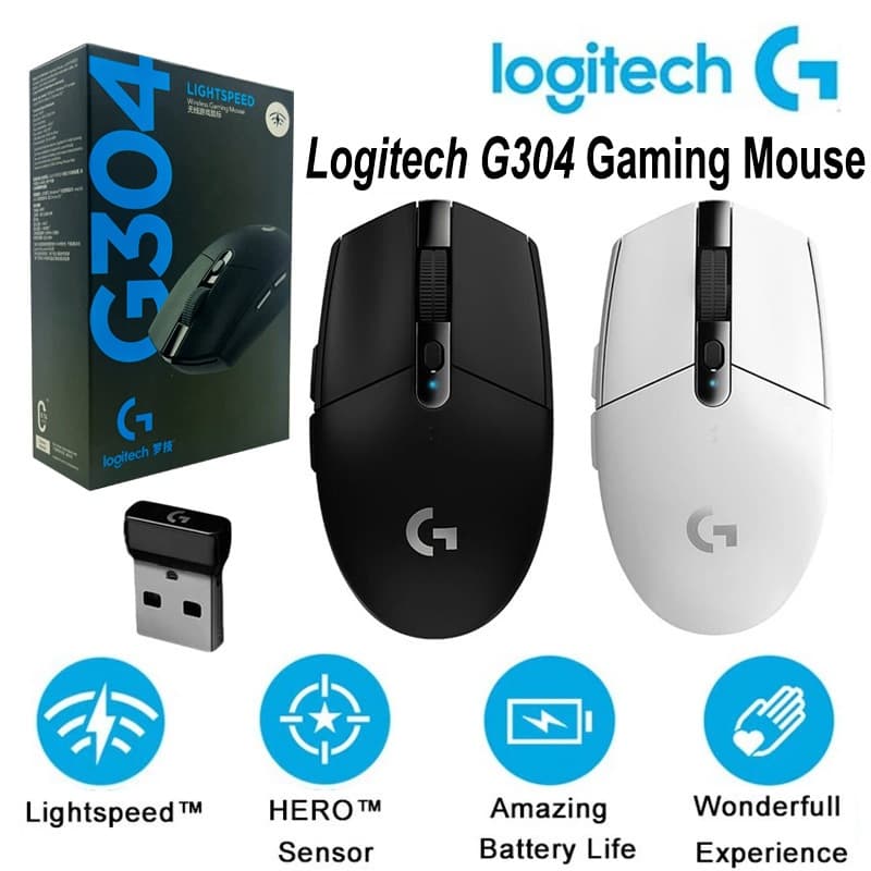 Gaming Mouse Logitech G304 Para Jogos Sem Fio Mouse 12000DPI 2.4GHZ Ergonômico