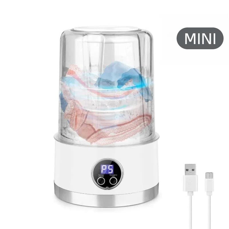 Mini Máquina de Lavar Roupa Portátil Automática 1000ml – para Roupas Íntimas, Meias